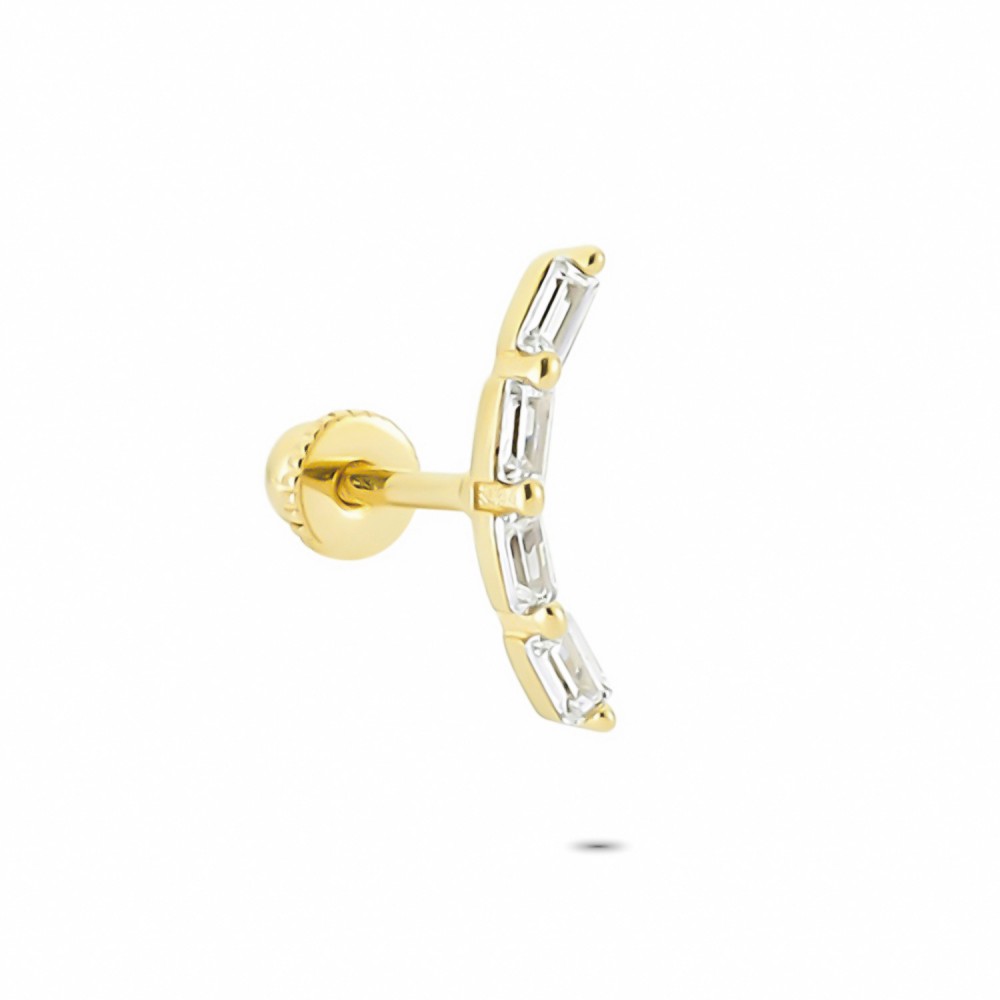 Glorria 14k Solid Gold Baguette Helix Piercing