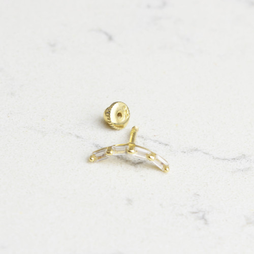 Glorria 14k Solid Gold Baguette Helix Piercing