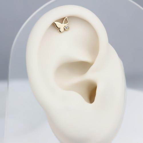 Glorria 14k Solid Gold Butterfly Helix Piercing