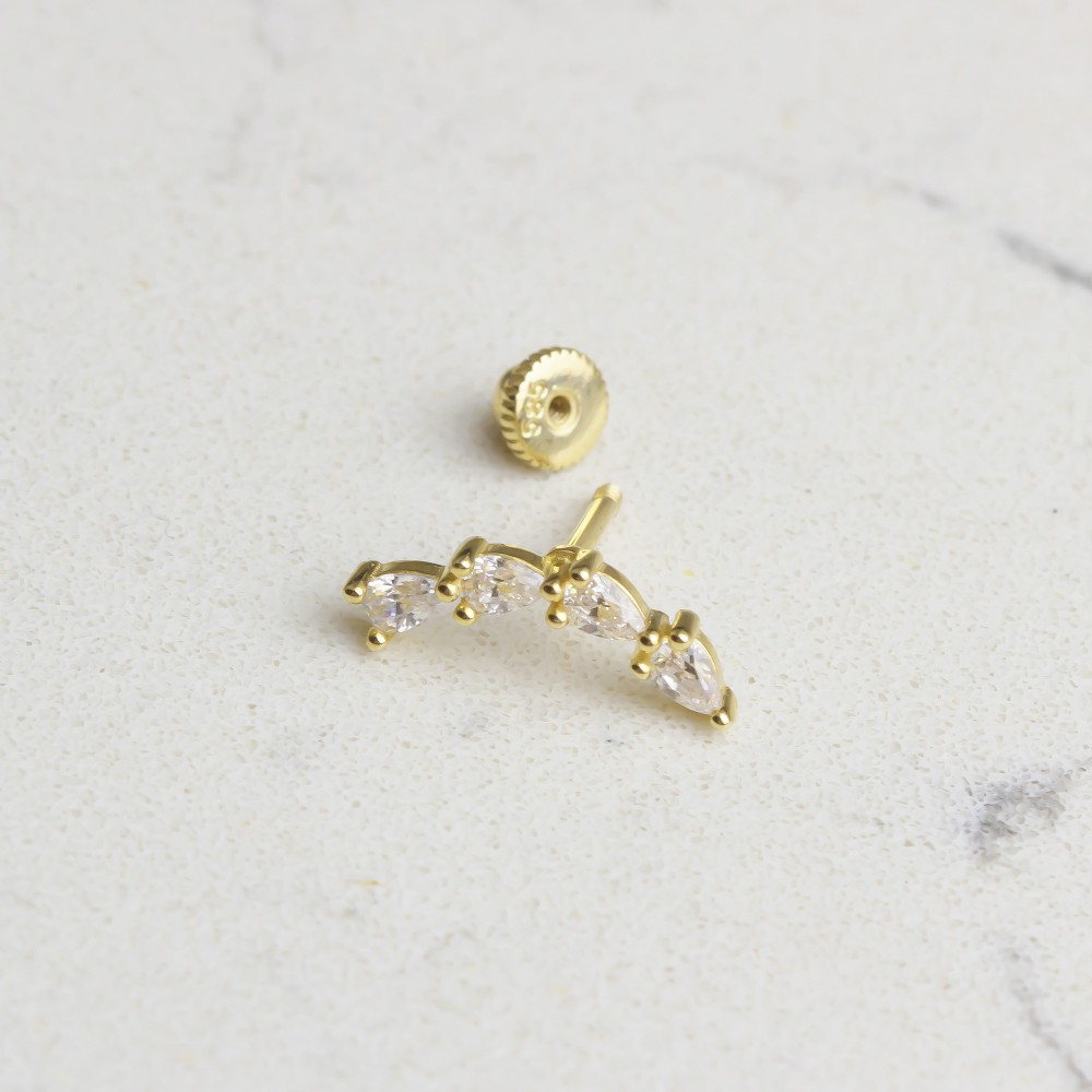 Glorria 14k Solid Gold Geometric Helix Piercing