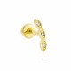 Glorria 14k Solid Gold Three Stone Helix Piercing