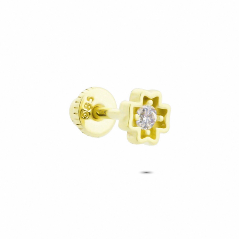 Glorria 14k Solid Gold Solitaire Helix Piercing