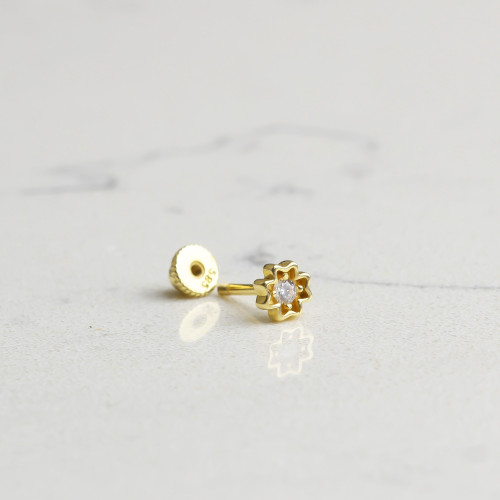 Glorria 14k Solid Gold Solitaire Helix Piercing Glorria 14k Solid Gold Solitaire Helix Piercing