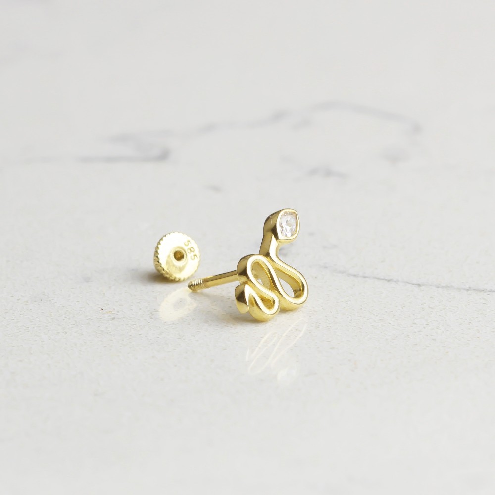 Glorria 14k Solid Gold Snake Helix Piercing