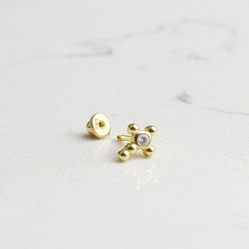 Glorria 14k Solid Gold Solitaire Helix Piercing