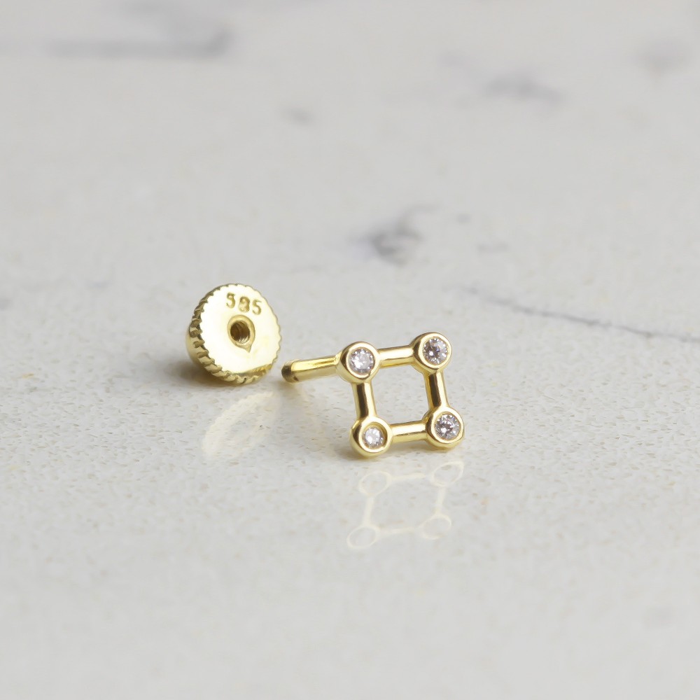 Glorria 14k Solid Gold Geometric Helix Piercing