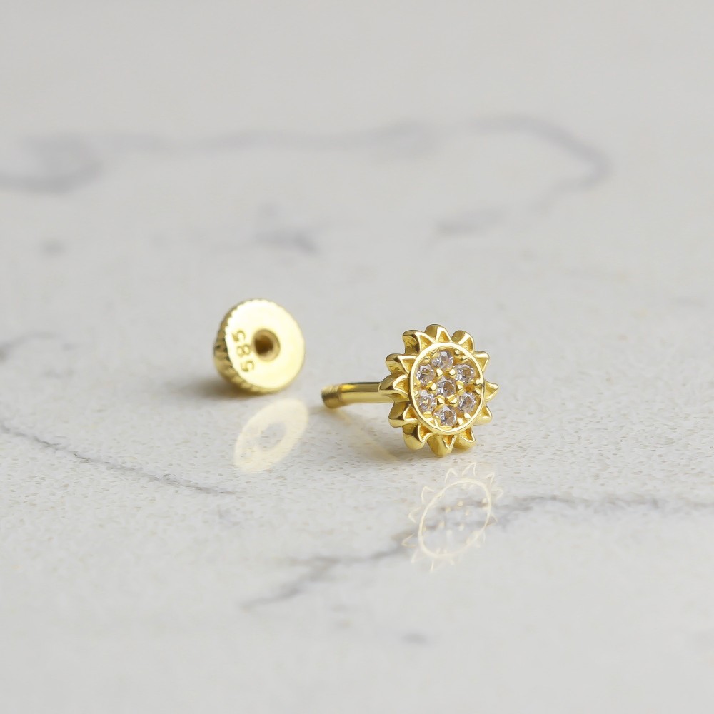 Glorria 14k Solid Gold Sun Helix Piercing Glorria 14k Solid Gold Sun Helix Piercing