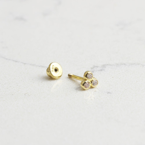 Glorria 14k Solid Gold Three Stone Helix Piercing Glorria 14k Solid Gold Three Stone Helix Piercing