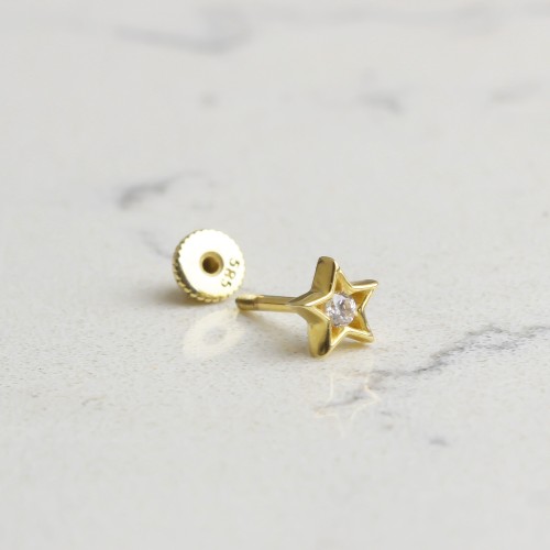 Glorria 14k Solid Gold Star Helix Piercing