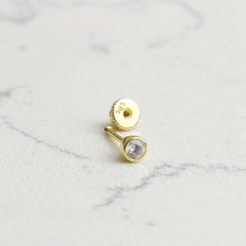 Glorria 14k Solid Gold Solitaire Helix Piercing