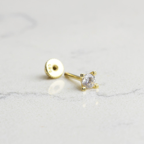 Glorria 14k Solid Gold Solitaire Helix Piercing Glorria 14k Solid Gold Solitaire Helix Piercing