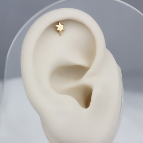 Glorria 14k Solid Gold Pole Star Helix Piercing