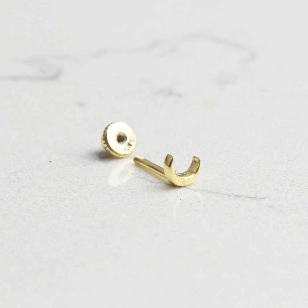 Glorria 14k Solid Gold Crescent Helix Piercing