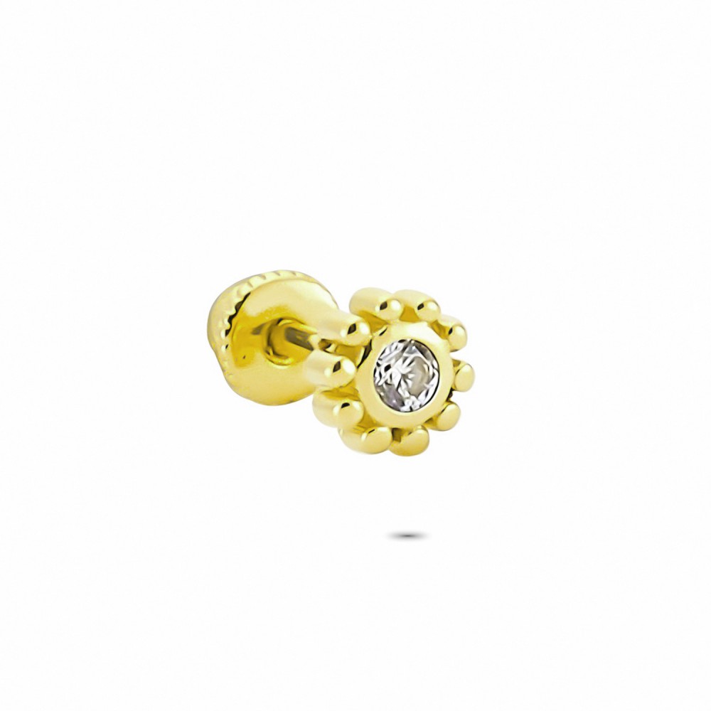 Glorria 14k Solid Gold Solitaire Helix Piercing