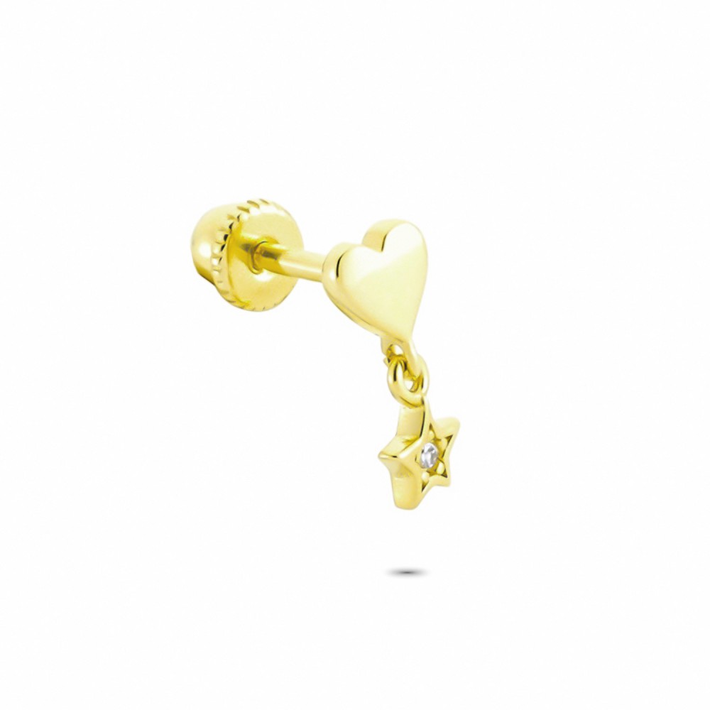 Glorria 14k Solid Gold Hanging Heart Helix Piercing