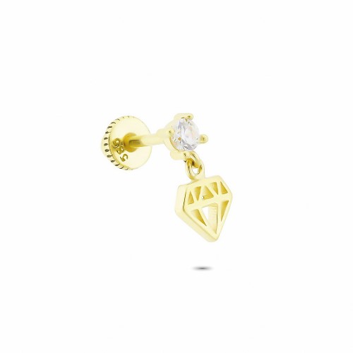 Glorria 14k Solid Gold Stone Diamond Helix Piercing Glorria 14k Solid Gold Stone Diamond Helix Piercing