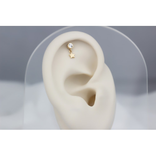 Glorria 14k Solid Gold Hanging Solitaire Helix Piercing Glorria 14k Solid Gold Hanging Solitaire Helix Piercing