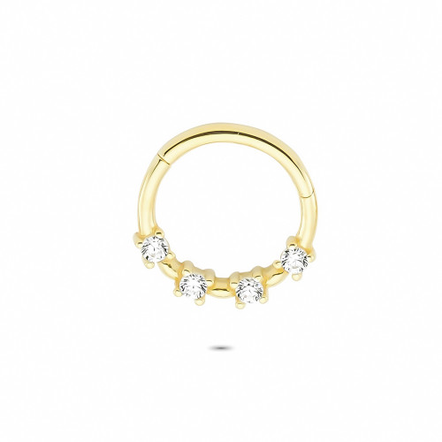 Glorria 14k Solid Gold Stone Ring Piercing Glorria 14k Solid Gold Stone Ring Piercing