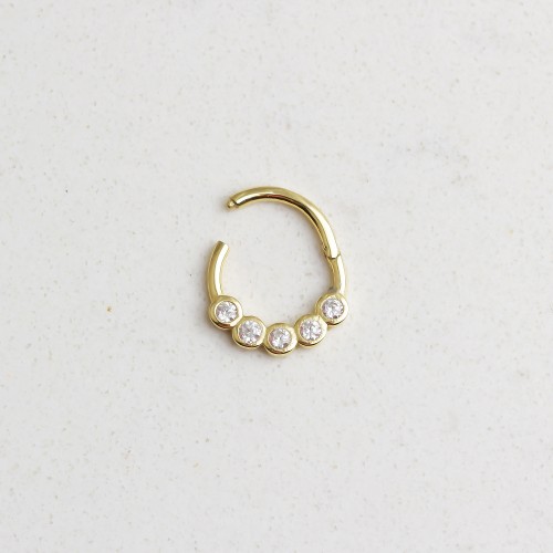 Glorria 14k Solid Gold Five Stone Ring Piercing Glorria 14k Solid Gold Five Stone Ring Piercing
