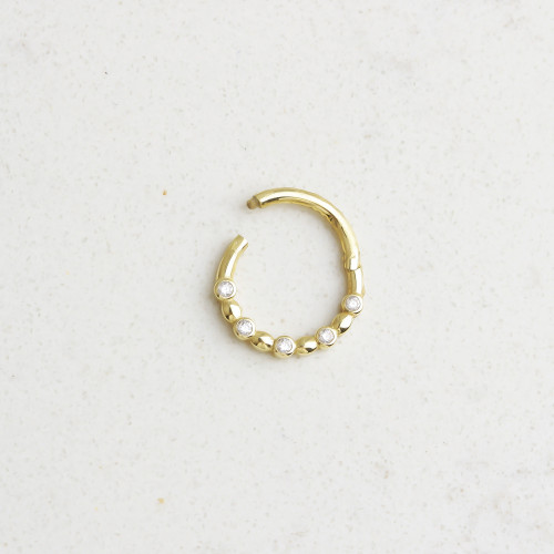 Glorria 14k Solid Gold Five Stone Ring Piercing Glorria 14k Solid Gold Five Stone Ring Piercing