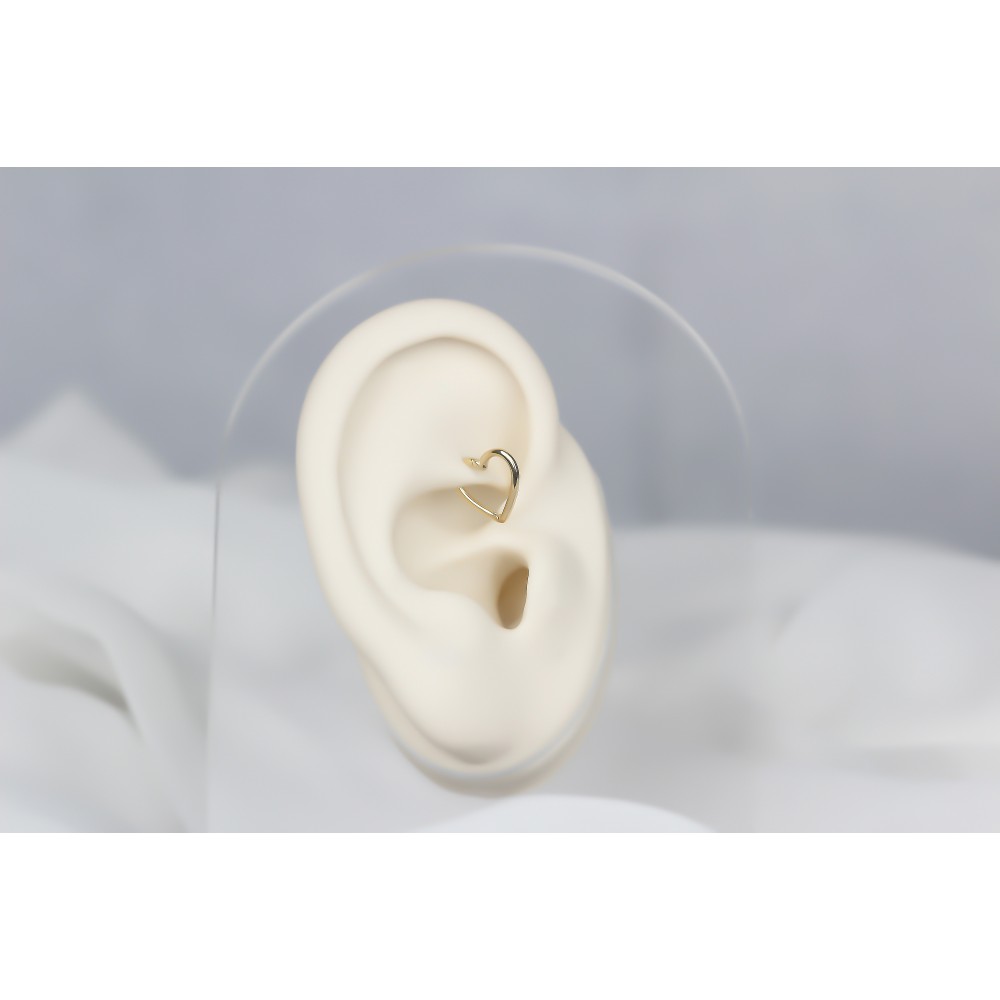 Glorria 14k Solid Gold Heart Ring Piercing Glorria 14k Solid Gold Heart Ring Piercing