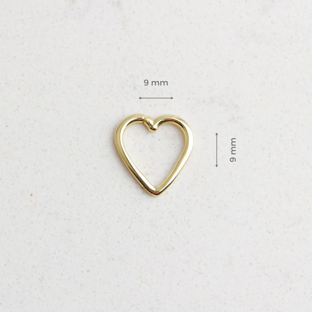 Glorria 14k Solid Gold Heart Ring Piercing Glorria 14k Solid Gold Heart Ring Piercing