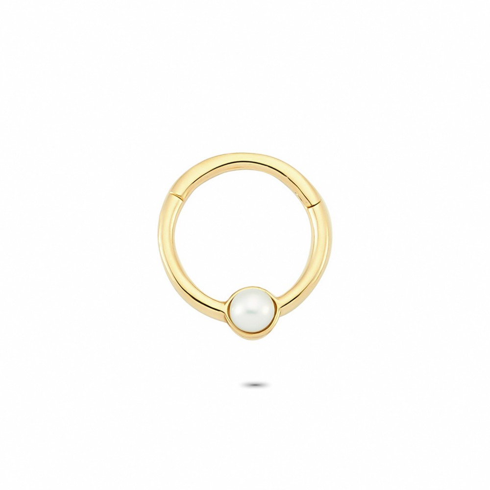 Glorria 14k Solid Gold Pearl Ring Piercing