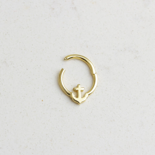 Glorria 14k Solid Gold Anchor Ring Piercing Glorria 14k Solid Gold Anchor Ring Piercing
