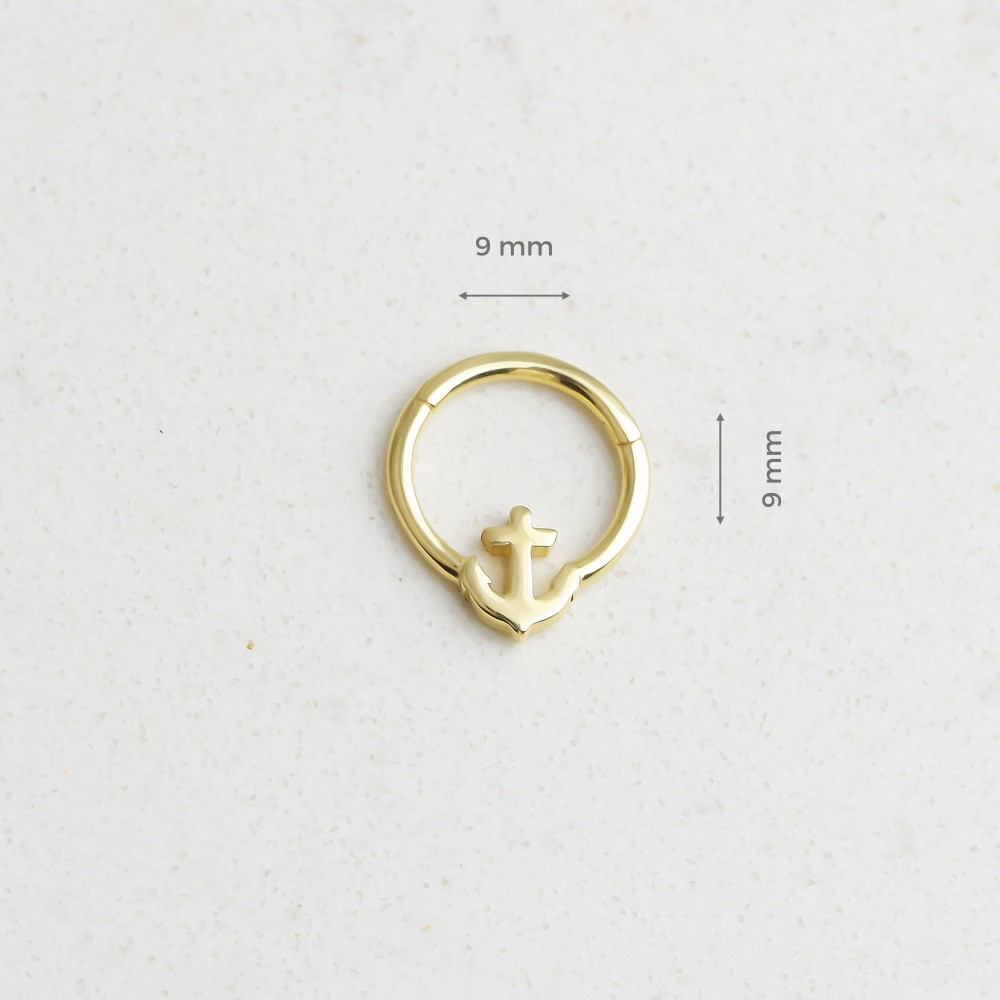 Glorria 14k Solid Gold Anchor Ring Piercing Glorria 14k Solid Gold Anchor Ring Piercing