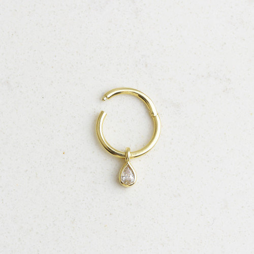 Glorria 14k Solid Gold Drop Ring Piercing Glorria 14k Solid Gold Drop Ring Piercing