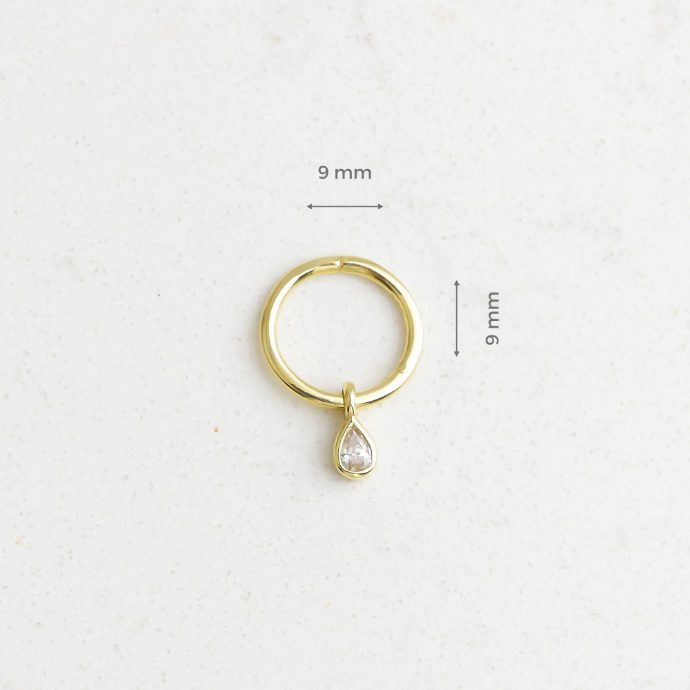 Glorria 14k Solid Gold Drop Ring Piercing Glorria 14k Solid Gold Drop Ring Piercing