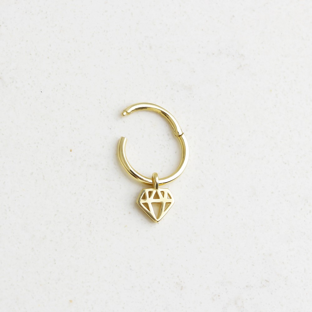 Glorria 14k Solid Gold Diamond Ring Piercing Glorria 14k Solid Gold Diamond Ring Piercing