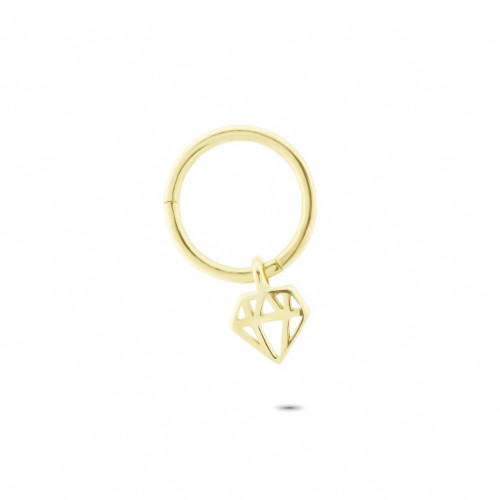 Glorria 14k Solid Gold Diamond Ring Piercing
