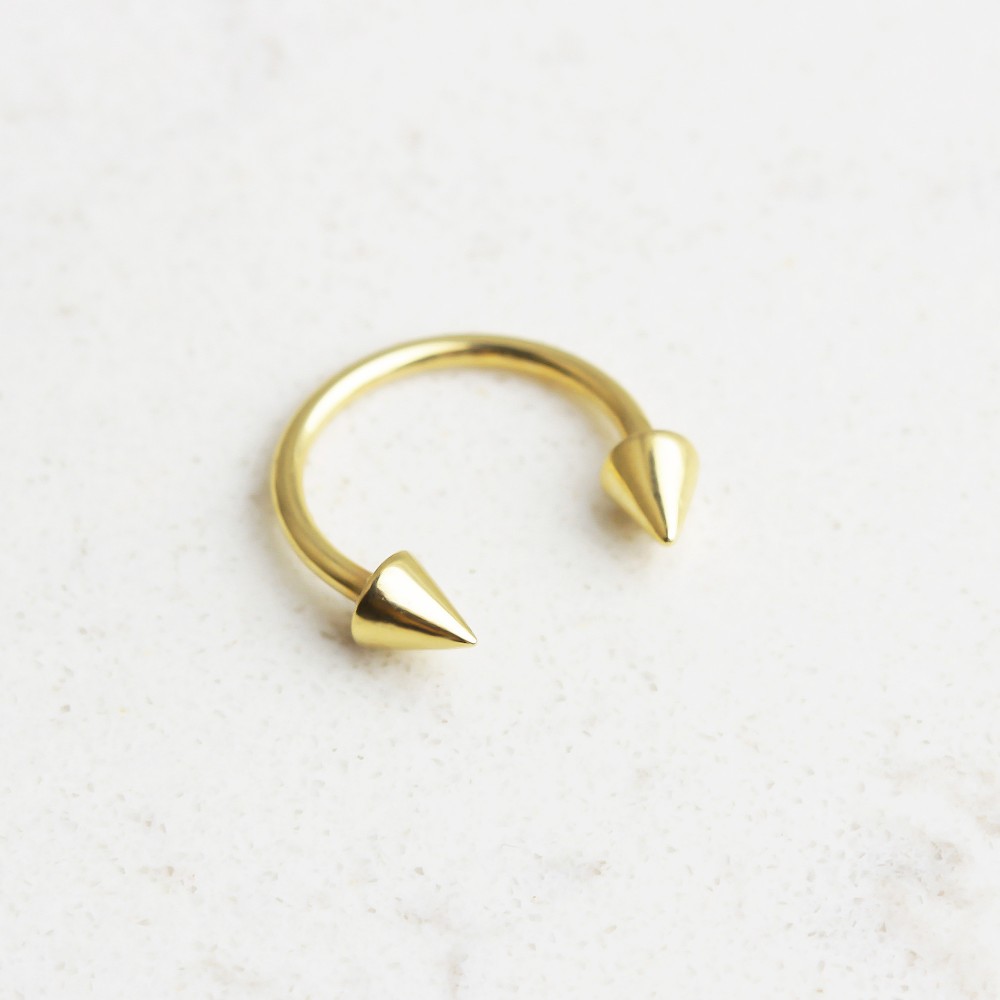 Glorria 14k Solid Gold Arrow Half Ring Piercing Glorria 14k Solid Gold Arrow Half Ring Piercing