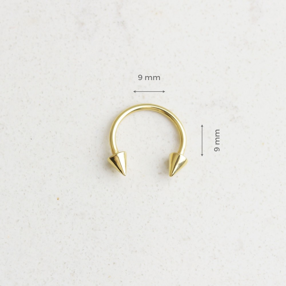 Glorria 14k Solid Gold Arrow Half Ring Piercing Glorria 14k Solid Gold Arrow Half Ring Piercing