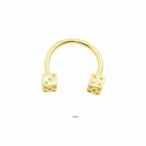 Glorria 14k Solid Gold Dice Half Ring Piercing Glorria 14k Solid Gold Dice Half Ring Piercing