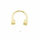 Glorria 14k Solid Gold Dice Half Ring Piercing