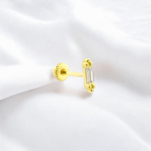 Glorria 14k Solid Gold Baguette Helix Piercing Glorria 14k Solid Gold Baguette Helix Piercing