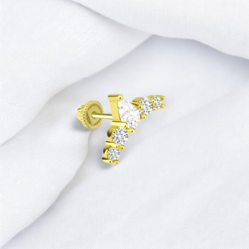 Glorria 14k Solid Gold Crown Helix Piercing Glorria 14k Solid Gold Crown Helix Piercing