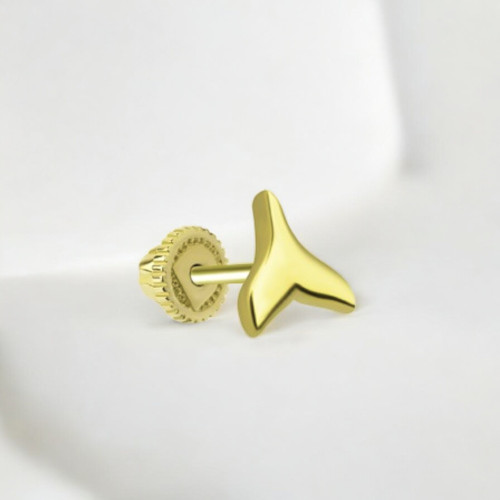 Glorria 14k Solid Gold Dolphin Tail Helix Piercing Glorria 14k Solid Gold Dolphin Tail Helix Piercing