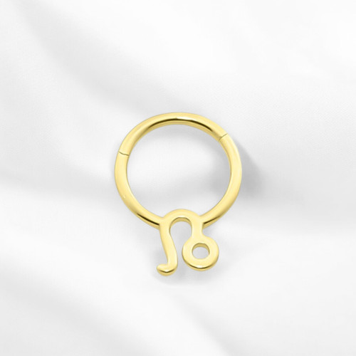 Glorria 14k Solid Gold Leo Ring Helix Piercing Glorria 14k Solid Gold Leo Ring Helix Piercing