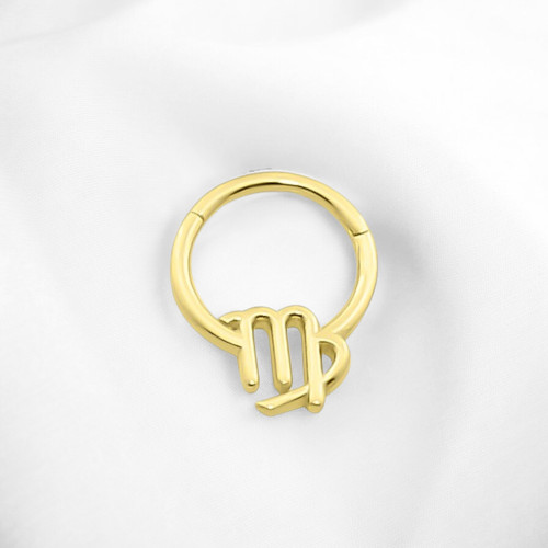 Glorria 14k Solid Gold Virgo Ring Helix Piercing