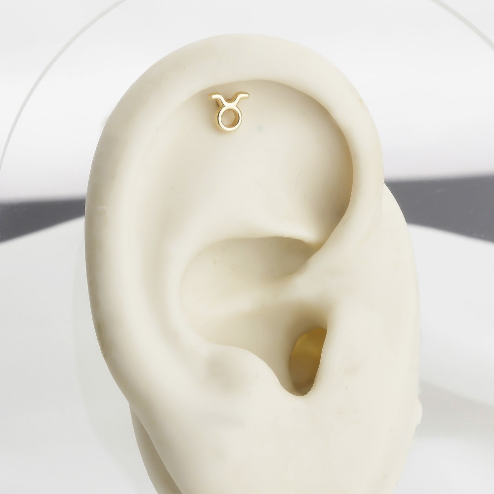 Glorria 14k Solid Gold Taurus Helix Piercing Glorria 14k Solid Gold Taurus Helix Piercing