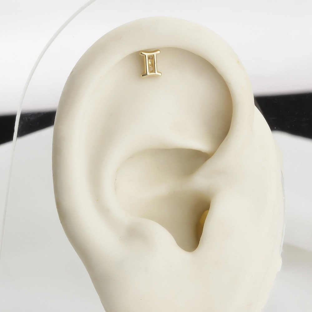Glorria 14k Solid Gold Gemini Helix Piercing