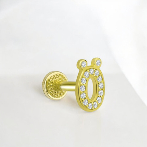 Glorria 14k Solid Gold Letter Ö Tragus Piercing Glorria 14k Solid Gold Letter Ö Tragus Piercing