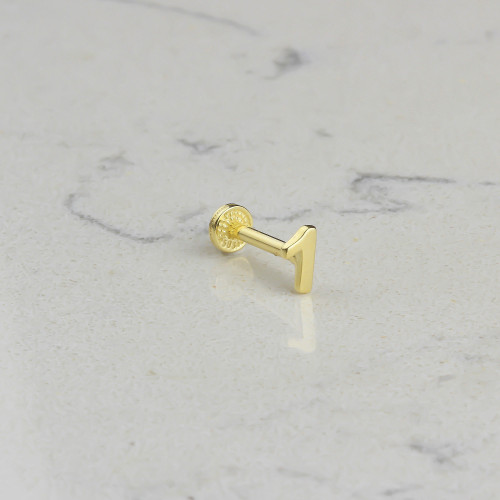 Glorria 14k Solid Gold Number 1 Tragus Piercing Glorria 14k Solid Gold Number 1 Tragus Piercing