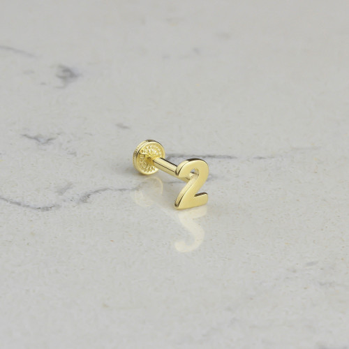 Glorria 14k Solid Gold Number 2 Tragus Piercing Glorria 14k Solid Gold Number 2 Tragus Piercing