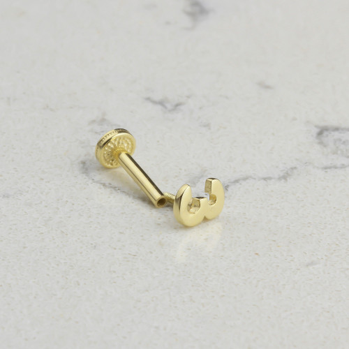 Glorria 14k Solid Gold Number 3 Tragus Piercing Glorria 14k Solid Gold Number 3 Tragus Piercing