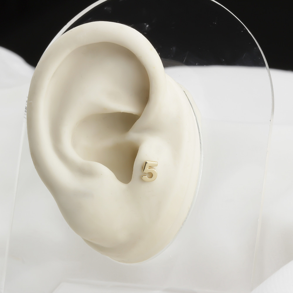 Glorria 14k Solid Gold Number 5 Tragus Piercing