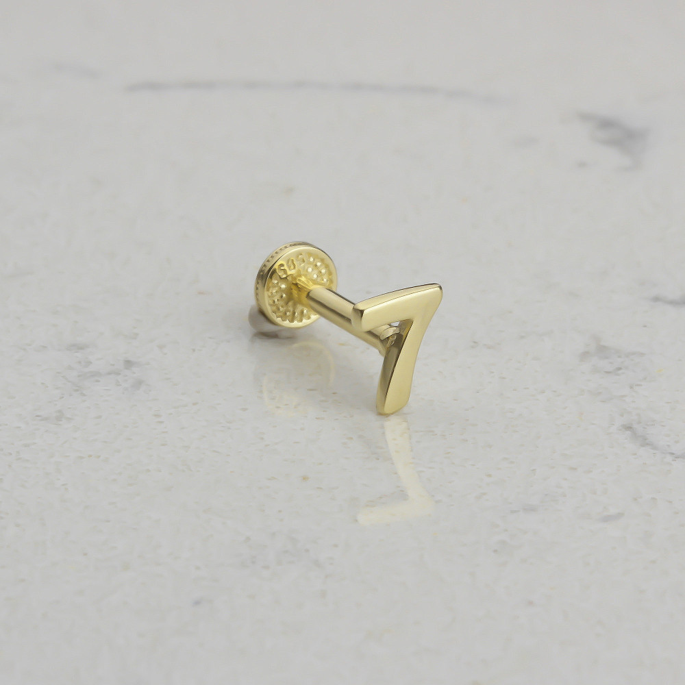 Glorria 14k Solid Gold Number 7 Tragus Piercing Glorria 14k Solid Gold Number 7 Tragus Piercing